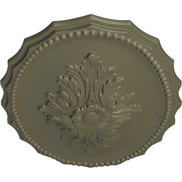 Oxford Ceiling Medallion, Hand-Painted Spartan Stone, 16 7/8W X 11 3/4H X 1 1/2P